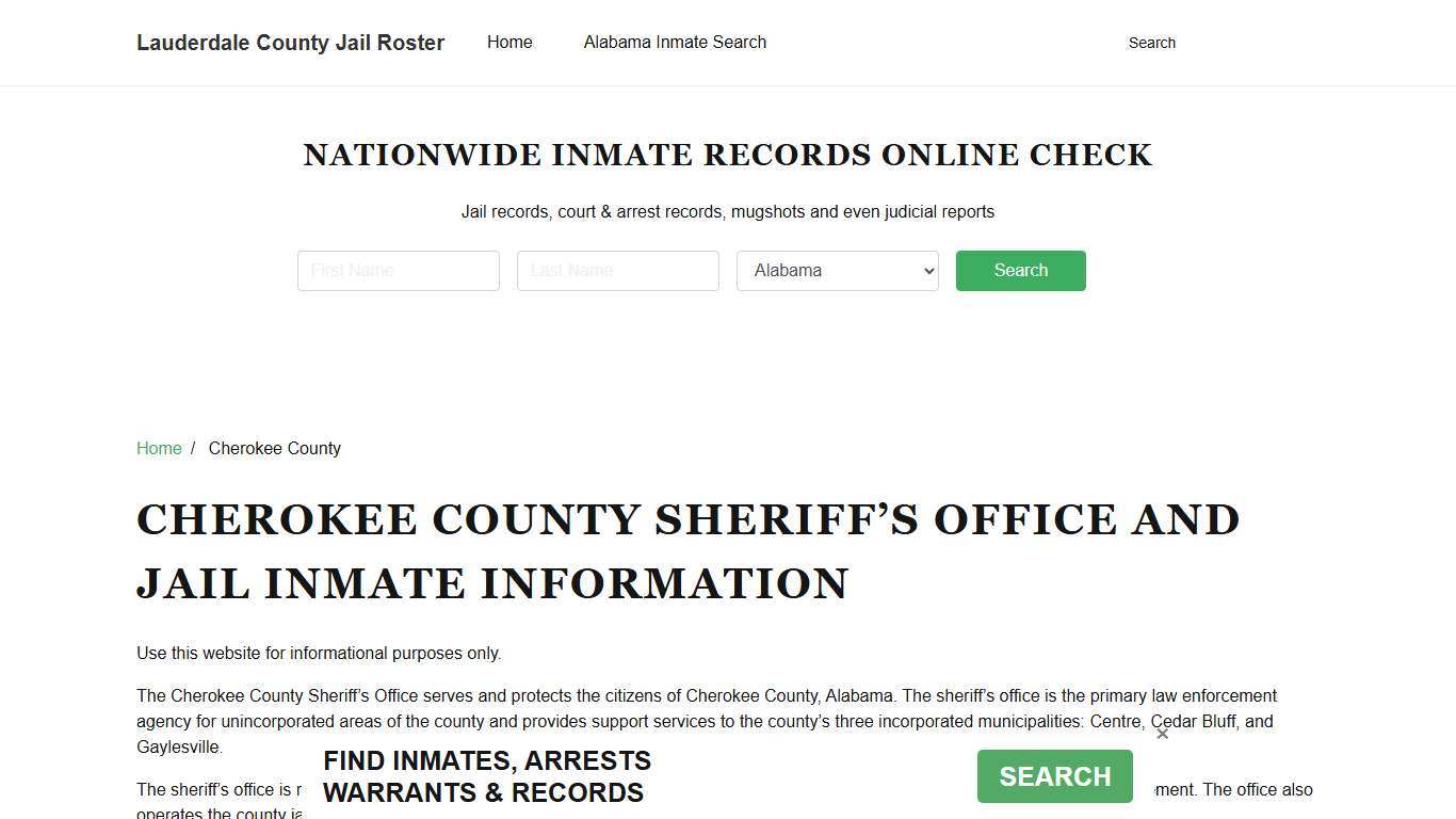 Cherokee County Sheriff, AL, Jail Inmate Search, Recent Arrests